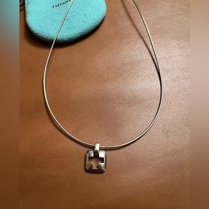 Tiffany and CO stencil Roman Roman Cross pendant necklace